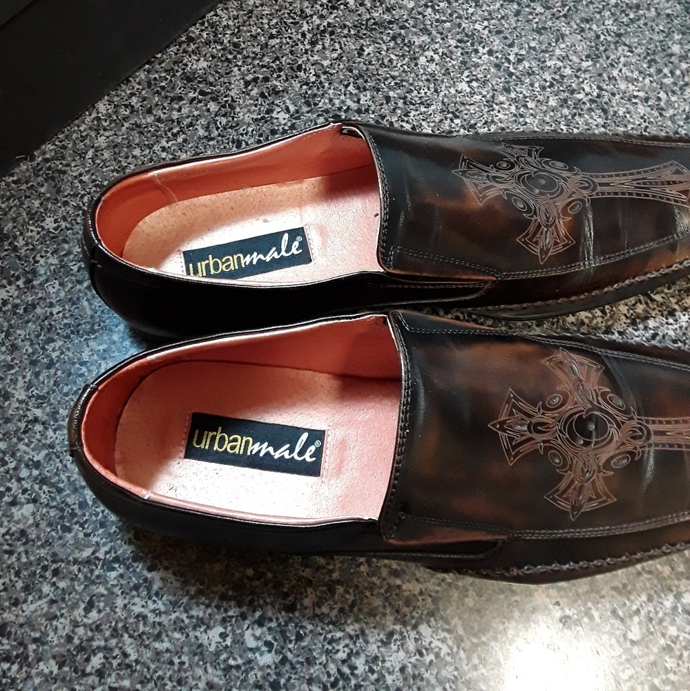 Urban Male Men  Dress Casual Leather Loafer Shoes - Picture 5 of 7